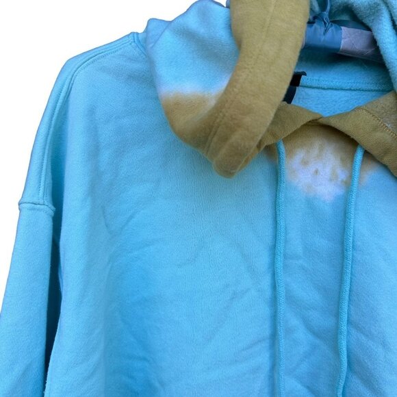 Wild Fable Tie Dye Teal Crop Hoodie Size M - Picture 3 of 12